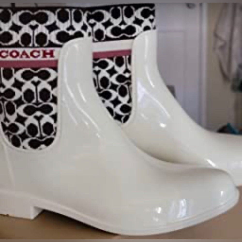 COPY - NWT COACH Rivington Rain Bootie, Available in red or white and multiple …